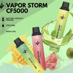 【抛棄式發光霧化桿】VAPOR STORM CF5000 風暴5000口一次性電子菸 – 超長續航850mAh/10mL菸彈/MESH網狀線圈｜台灣推薦時尚電子菸